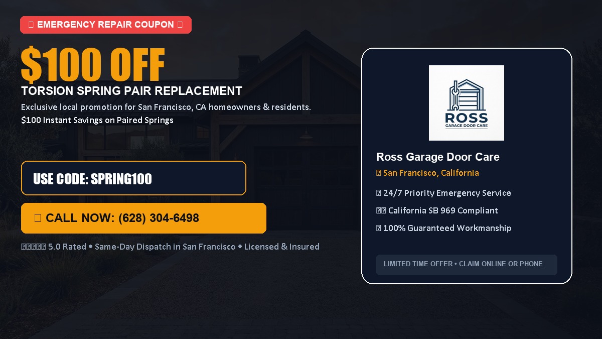 $100 OFF Heavy-Duty Torsion Spring Pair Replacement in San Francisco, CA